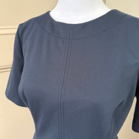 Banana Republic 10P Navy Dress Shift Button Back Ruffle Mermaid Hem Modest Party - Picture 3 of 7